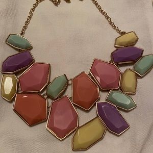 Multi color statement necklace